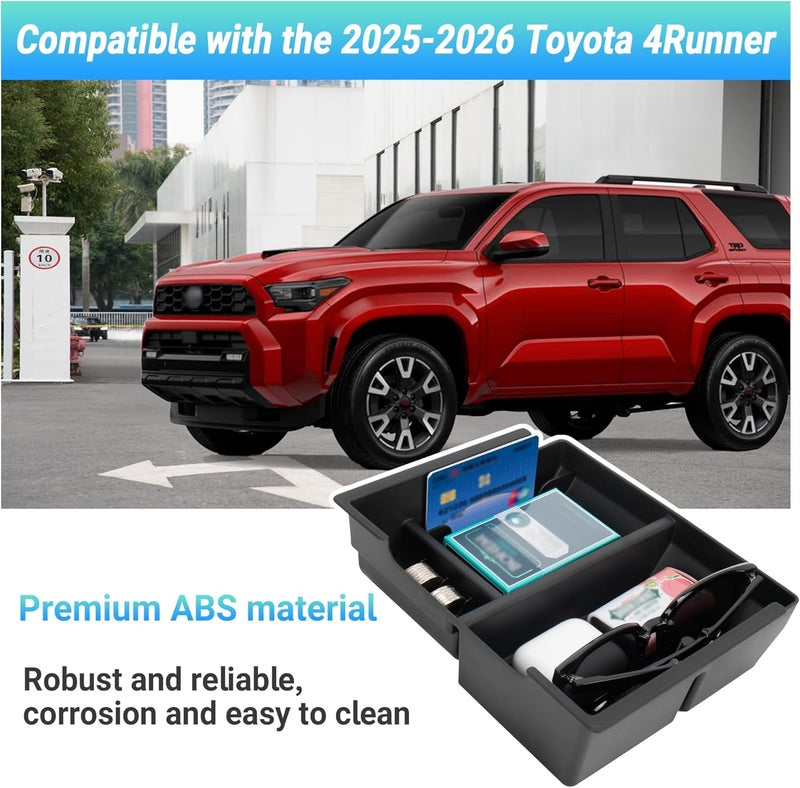Sinminou Center Console Organizer Compatible with 2025-2026 Toyota 4Runner (6th Gen) Interior Accessories, Armrest Storage Box Glove Organizer Tray Insert with Coin and Sunglasses Holder - Image 2